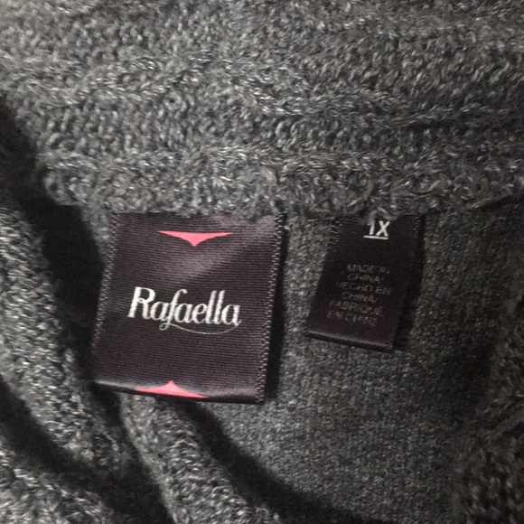 Rafaella Charcoal Gray Cotton Blend Long Sleeve Cowl Neck Pullover Sweater Sz 1X - Picture 7 of 8